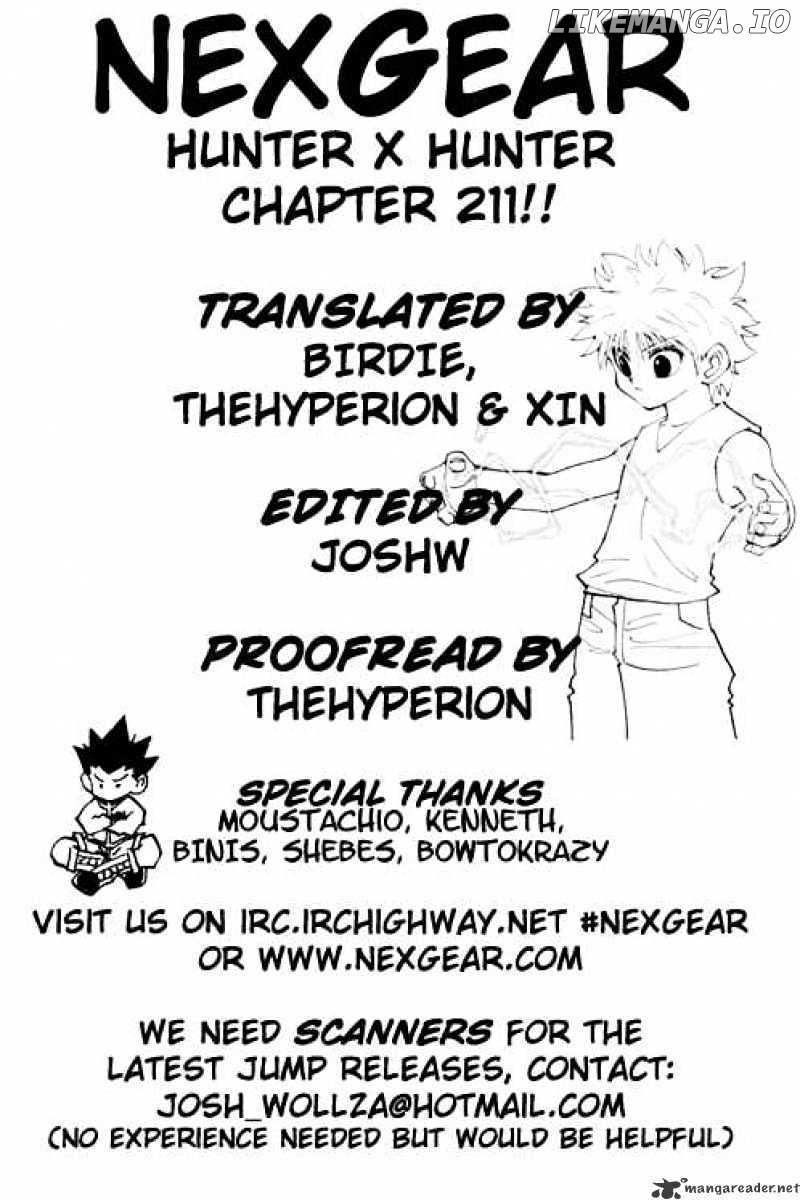 Hunter x Hunter, Chapter 211 image 01